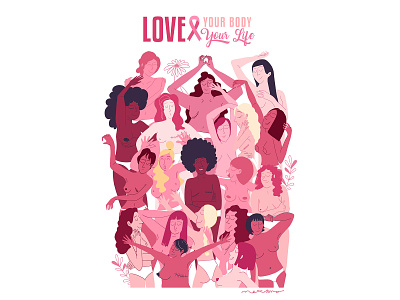 Illustration for The Breast Cancer Awareness Day design illustration love pink post procreate womens
