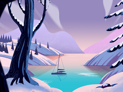 Winter Illustrations branding design digitalart editorial illustration illustration art landscape