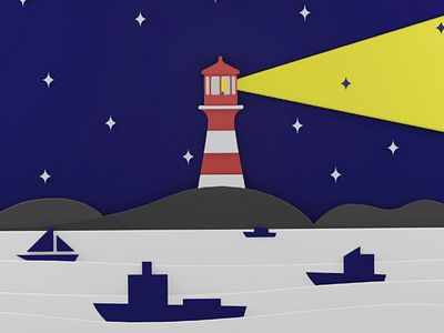 Lighthouse Illustration 3d branding design editorial illustration illustration art
