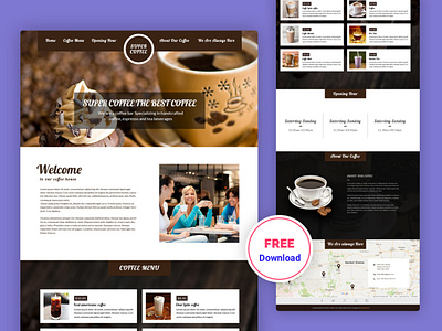 Coffee Shop Free PSD Template coffee shop coffee shop psd dotthemes free free psd free psd template freebie freebies onepage