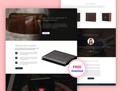 Wallet Shop free PSD Template coffee shop corporate creative ecommerce design free free landing page free psd free template freebee freebie freebies landing page landing page design landing page ui onepage psd template