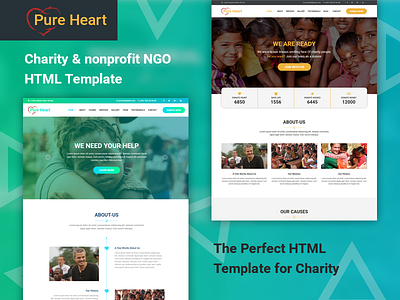 PureHeart – Charity & nonprofit HTML Template buddha campaign charity charity template charity theme crowd funding donation donations ngo non profit organization refugee