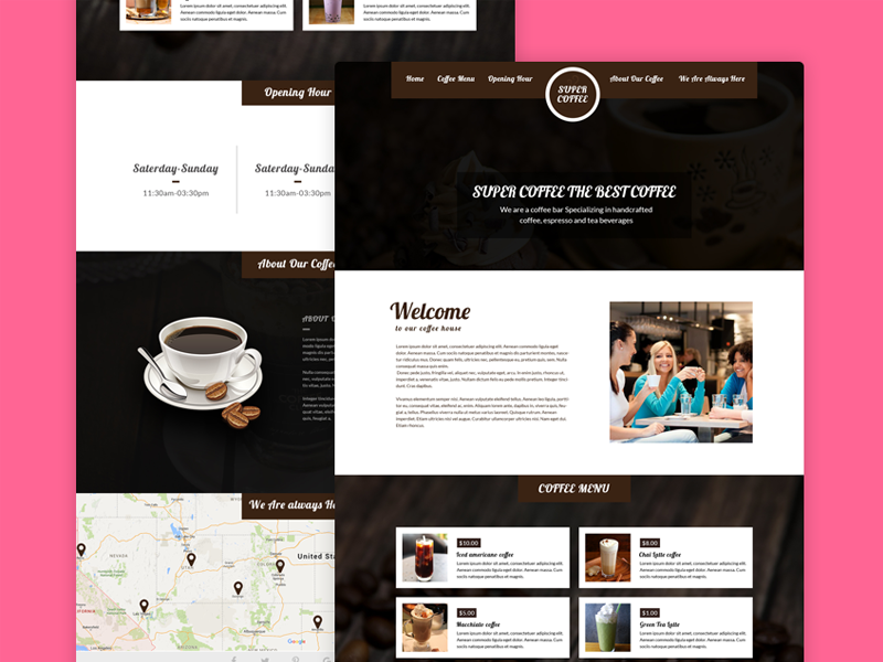 Coffee Shop Responsive HTML Template - Freebie coffee shop hotel restaurant bar coffee freebee free html free-template free-download free freebies freebie