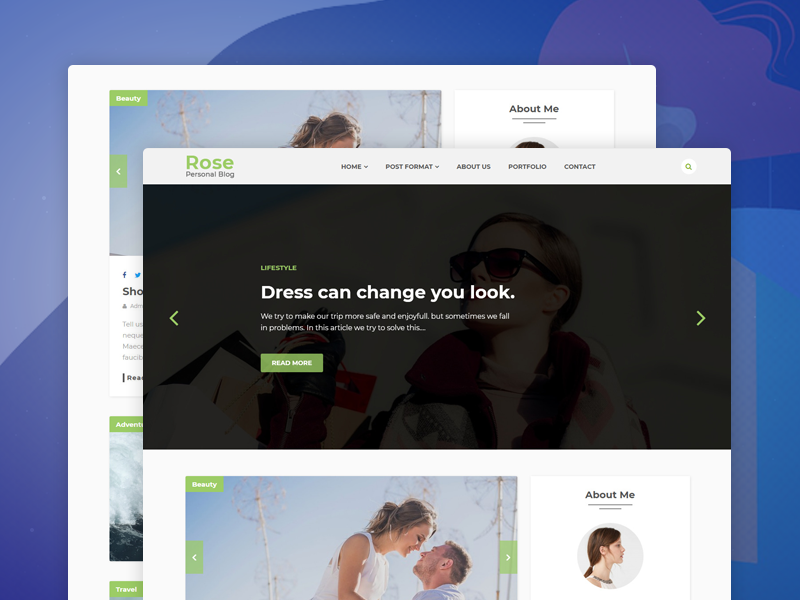 Rose – Personal Blog HTML Template travel post personal minimal html5 css3 creative buddypress bootstrap bloger blog article