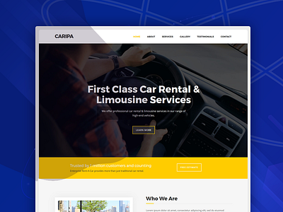 Caripa – Car Rental Website Template ambulance rent automobile bike repair car car booking car rent care repair free freebie rental script texi rent transportation