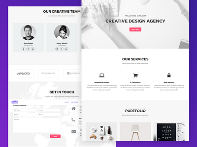 Favo – Creative Portfolio Template agency bussiness company corporate creative agency design freebie modern onepage portfolio shot trending