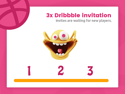 3x Dribbble Invitation