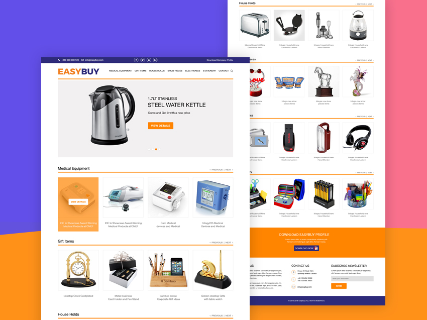 Easybuy Ecommerce Landing Page Psd Template Free Download By Dot Themes On Dribbble