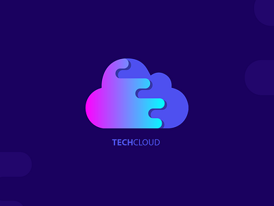 Logo Techcloud cloud color colorful design gradient icon logo logodesign modern symbol tech techcloud