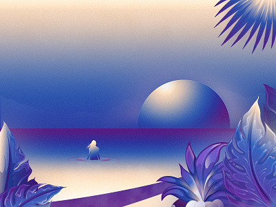 Papyrus beach gradient holidays purple sun sunset tropical