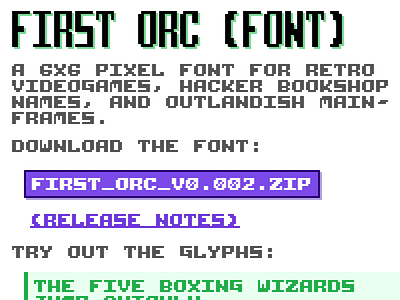 Dcecile.Github.Io First Orc Font font pixel python scala ttf