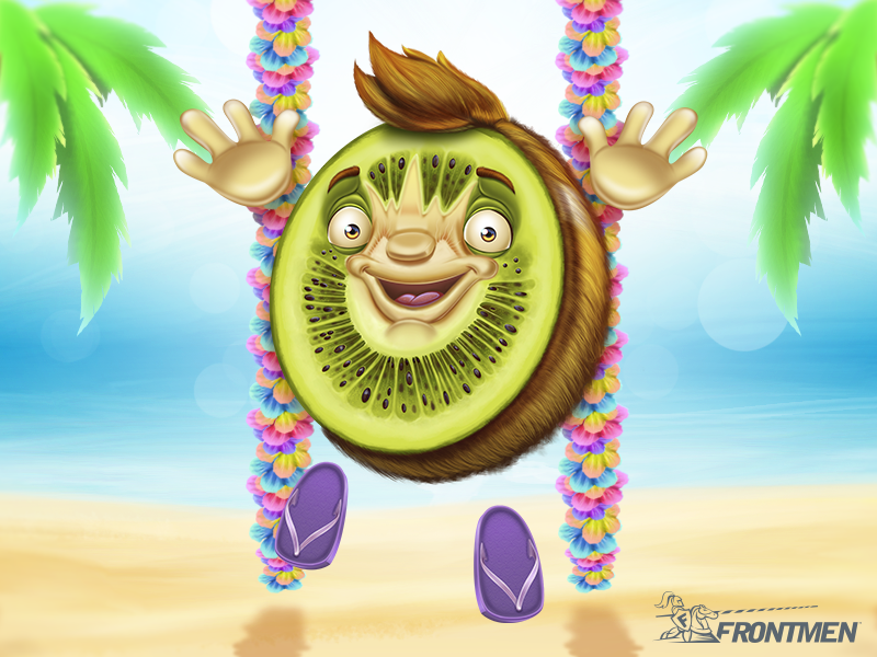 Pee Wee the Kiwi games illustration kiwi slot summer