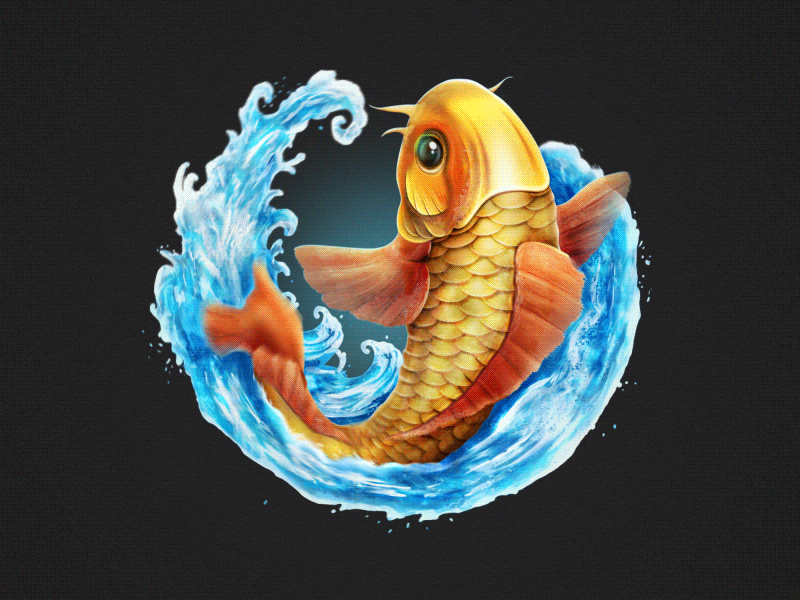 Koi Fish : Wild Symbol animation casino games gif koi slot water