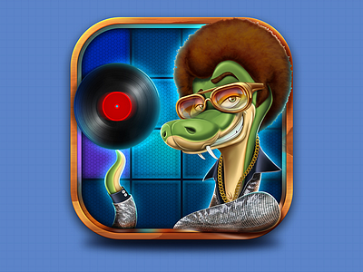 Disco Snake Icon app disco icon icondesign illustration snake