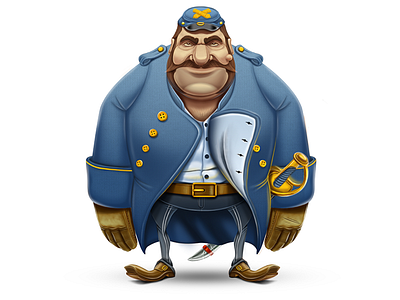Colonel Holcim badass cartoon character design colonel illustration