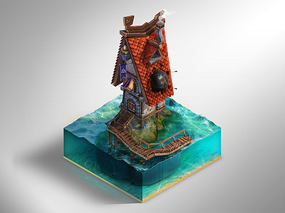 Viking Vacation Crib adventure explore house isometric vacation viking