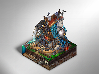 Viking Blacksmith House - Gear up, Suit up! blacksmith house illustration isometric viking