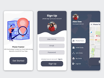 tracker app ui