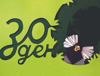 Zoo Day Poster Illustration design illustration jungle monkey paper paper art papercut typography zoo