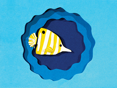 Fish Paper Illustration animal art design fish illustration ocean paper paper art papercut zoo