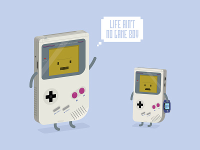 Life Ain't No Gameboy 3d character console funny game over gameboy games nintendo pixel play retro vector
