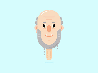Old as Ice character cold eyes grandpa ice icecream man melting old popsicle sweet vector