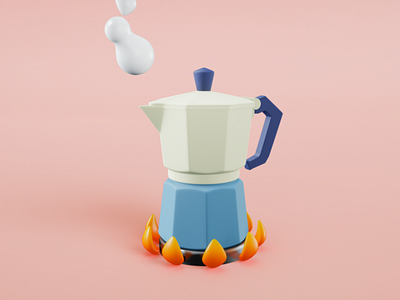 coffee 3d 3d art blender blender 3d clean coffee color colorful cute illustratio 3d illustration italian coffee vintage