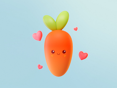 Cute Carrot 3d 3d art art blender cute illustration mascot render
