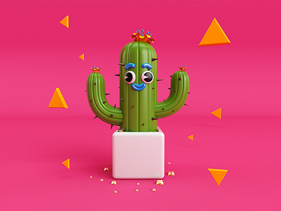 Cool Cactus! 3d 3d art 3d artist art cactus character color colorful design graphic design illustration pink render render 3d