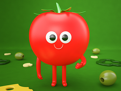 Mister tomato! 3d 3d art 3d artist 3d render art character character 3d character design design graphic design illustration pizza render tomato