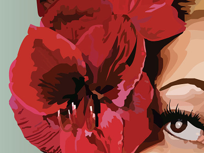 Vector Illustration eye flower illustration red vector