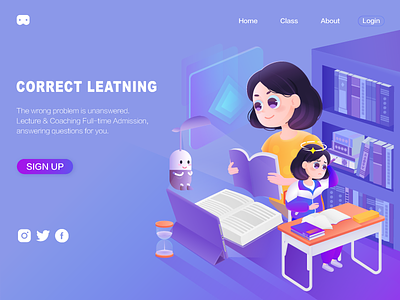 Correct learning biu confused digital media education girl learn online booking online education positive opposition purple reading study method 插图 界面 设计