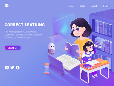 Correct learning biu confused digital media education girl learn online booking online education positive opposition purple reading study method 插图 界面 设计