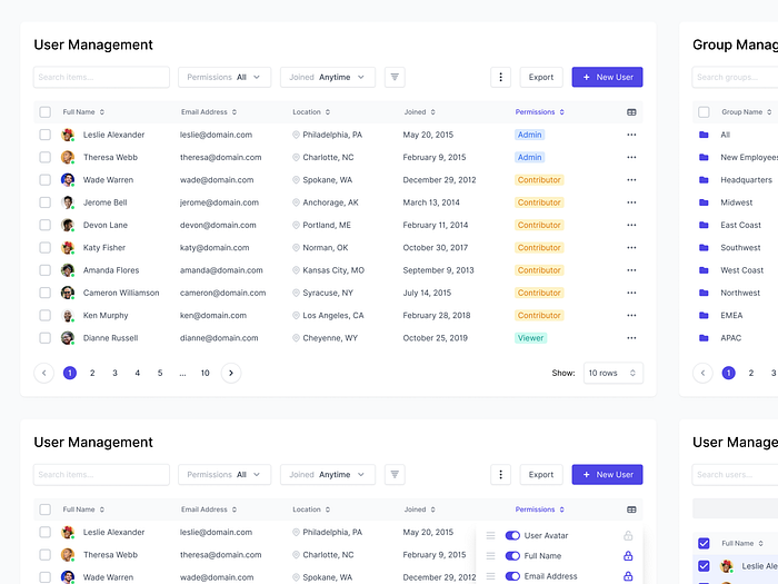 User & Group Management by Jon Moore for Innovatemap on Dribbble