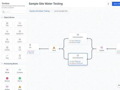 Workflow Designer block designer blocks build builder canvas canvas designer connection lines connectors designer editor indiana indianapolis innovatemap node nodes toolbox ui workflow workflow builder workflow designer