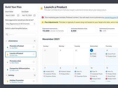 Marketing Plan Template calendar campaign dashboard design dialog facebook indiana indianapolis innovatemap instagram marketing pinterest plan post schedule scheduling social social media template ui