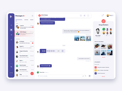 Chat/Messenger - Web App chat chating clean dashbord design group chat message messenger minimal ui ux web app