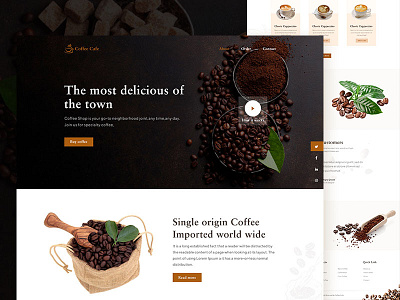 Coffee Landing Page balck clean coffee design flat fresh design product design simple typography ui user inteface ux web website