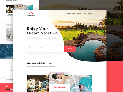 Hotel Landing Page Designs Themes Templates And Downloadable Graphic Elements On Dribbble