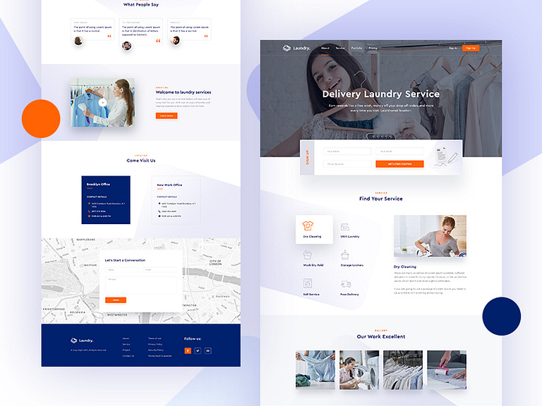 Laundry Landing Page By Maksud Alam On Dribbble