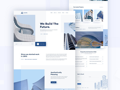 Architecture Website agency architect architecture architecture landing page architecture website building clean homepage interior landing page minimal properties property real estate ui user inteface ux website