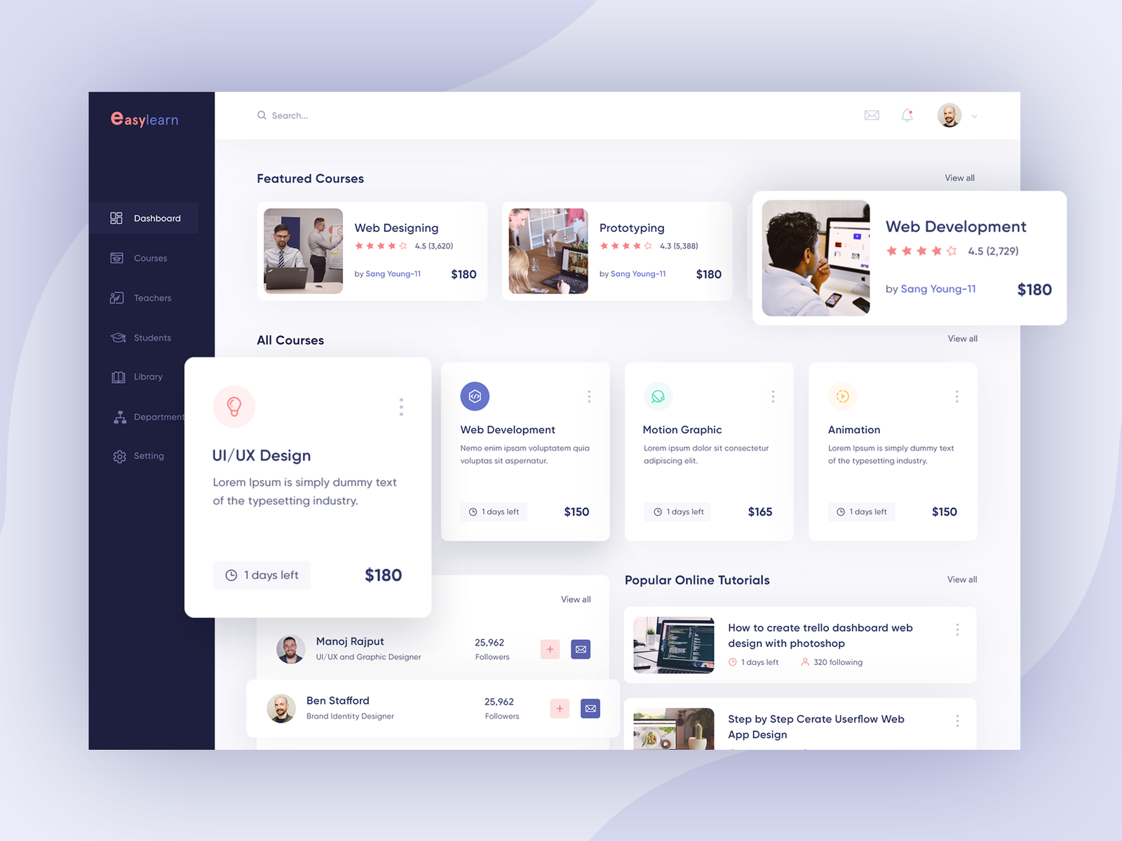 Online Course - Dashboard by Maksud Alam on Dribbble