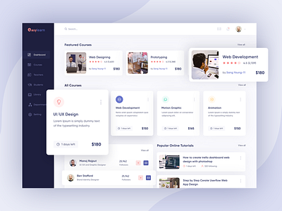 Online Course - Dashboard clean course dashboard design learn learning app online online app online course online course dashboard student ui ux