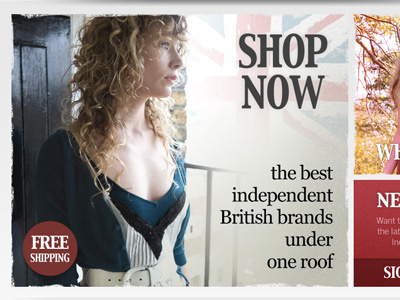 Independent Boutique homepage boutique british clothes shop typography webshop