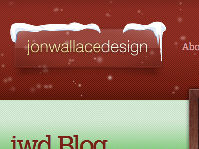 It's snowing on the jonwallacedesign website! carbon jonwallacedesign logo red snow