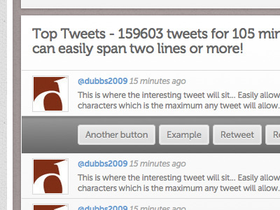 Tweets list from an upcoming web app for TellyBug