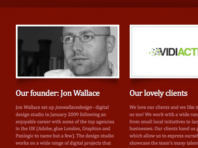 jonwallacedesign 2010 website - preview C design jonwallacedesign red typography web design