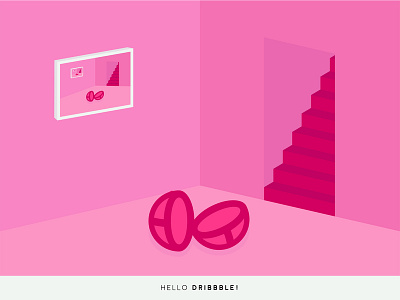 Hello Dribbble! branding debut illustration