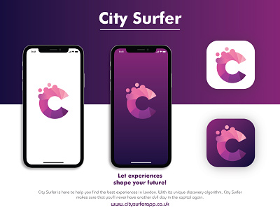City Surfer - App icon android app icon app icon app store icon brand book branding city icon color exploration design system gradient icon icon identity ios app icon iphone logo surfer visual style guide
