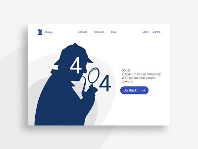 Daily UI Challenge 08 404 Page art blog dailyui dailyui 008 detective ecommerce error error 404 fixing flat minimal minimal app professional